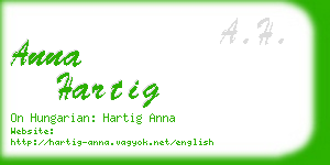 anna hartig business card